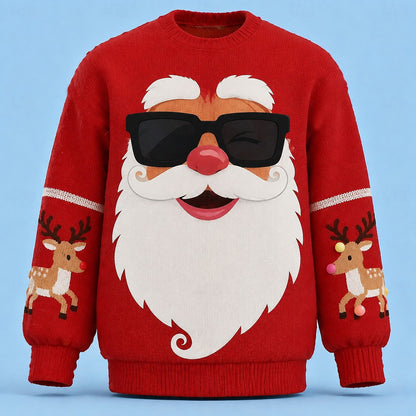 Santa Glasses Beard Christmas Sweater