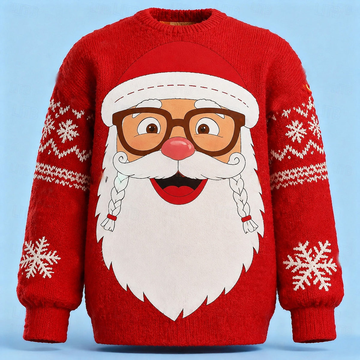 Santa Glasses Beard Christmas Sweater