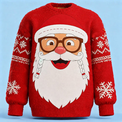 Santa Glasses Beard Christmas Sweater
