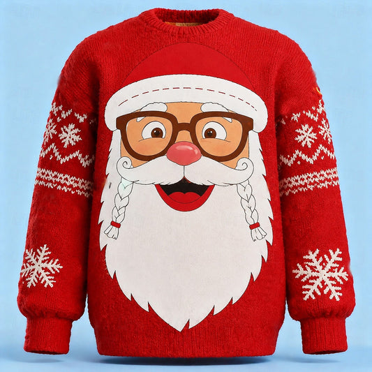 Santa Glasses Beard Christmas Sweater