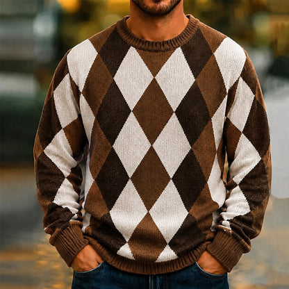 Classic Argyle Crew Neck Sweater