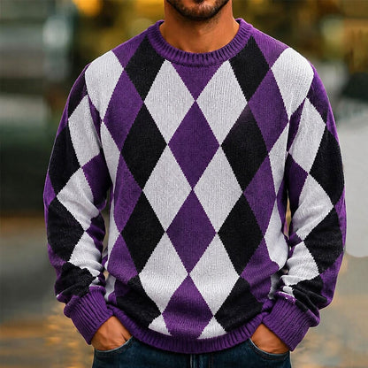 Classic Argyle Crew Neck Sweater