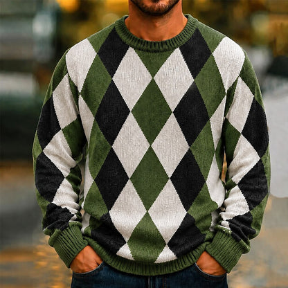 Classic Argyle Crew Neck Sweater
