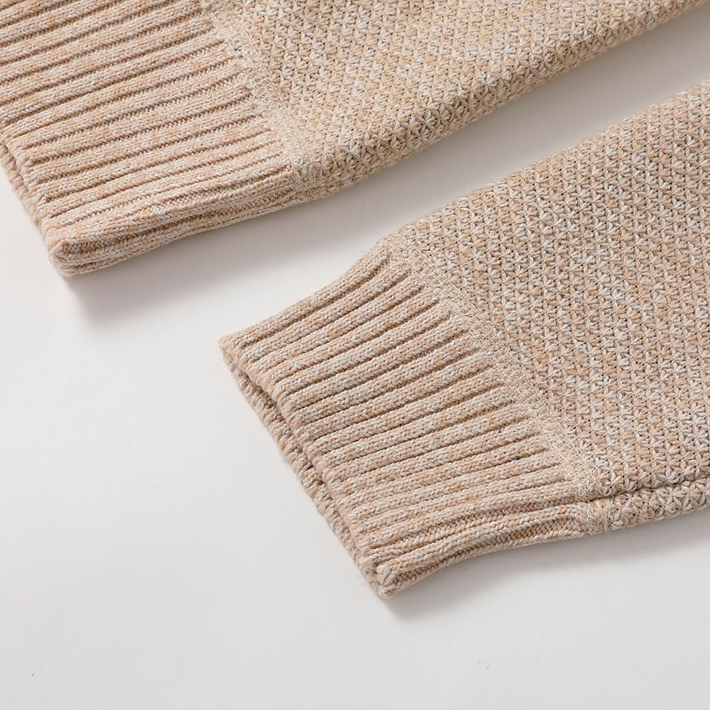 Slanted Pocket Stand-Collar Cardigan