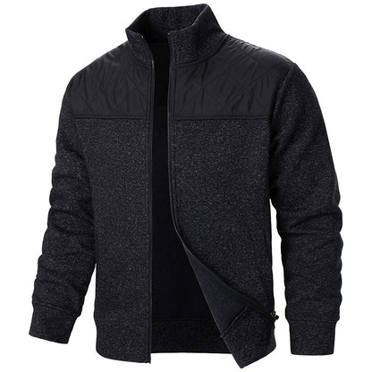 Contrast Yoke Zip Cardigan