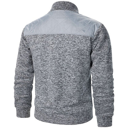 Contrast Yoke Zip Cardigan