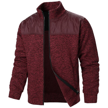 Contrast Yoke Zip Cardigan