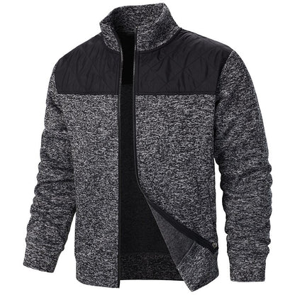 Contrast Yoke Zip Cardigan