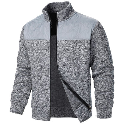 Contrast Yoke Zip Cardigan
