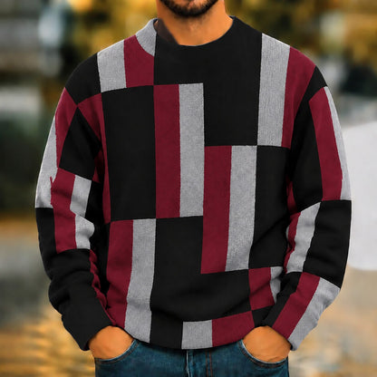 Modern Grid Block Sweater