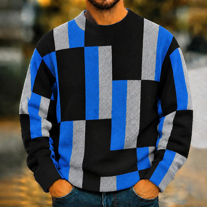 Modern Grid Block Sweater