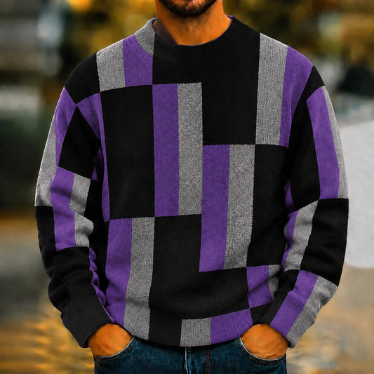 Modern Grid Block Sweater