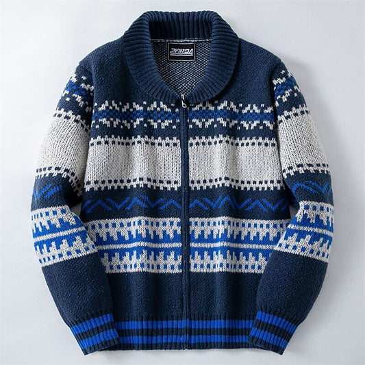 Nordic Stripe Zip Cardigan