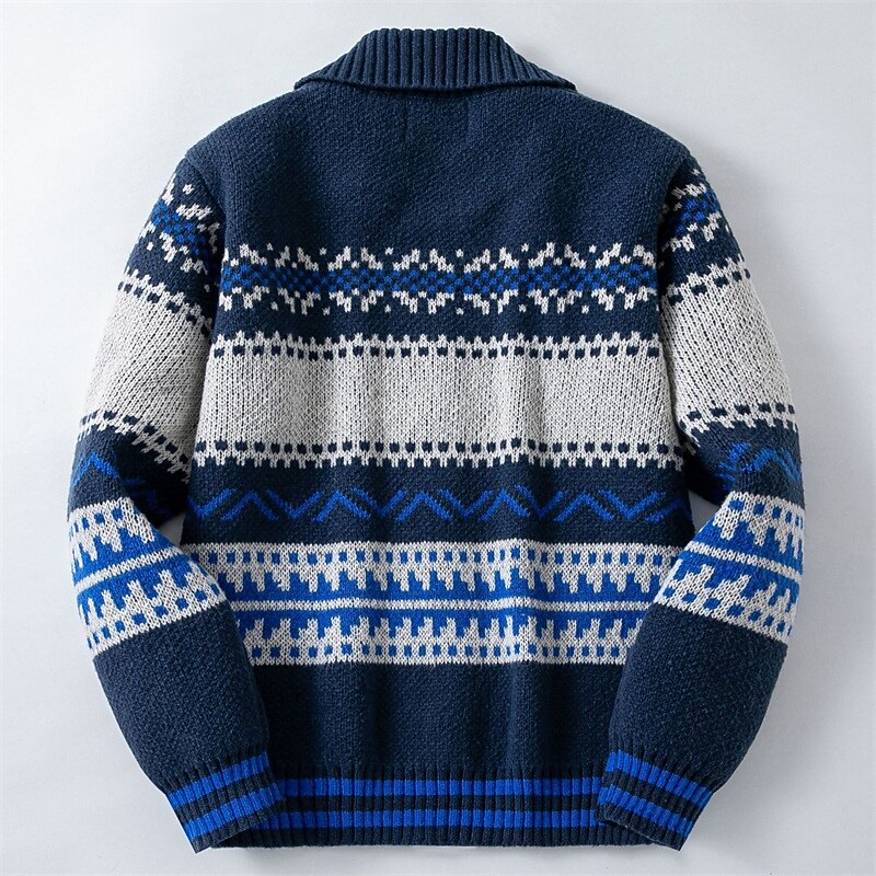 Nordic Stripe Zip Cardigan