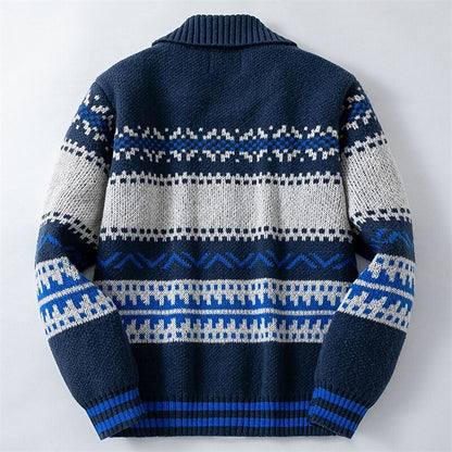 Nordic Stripe Zip Cardigan