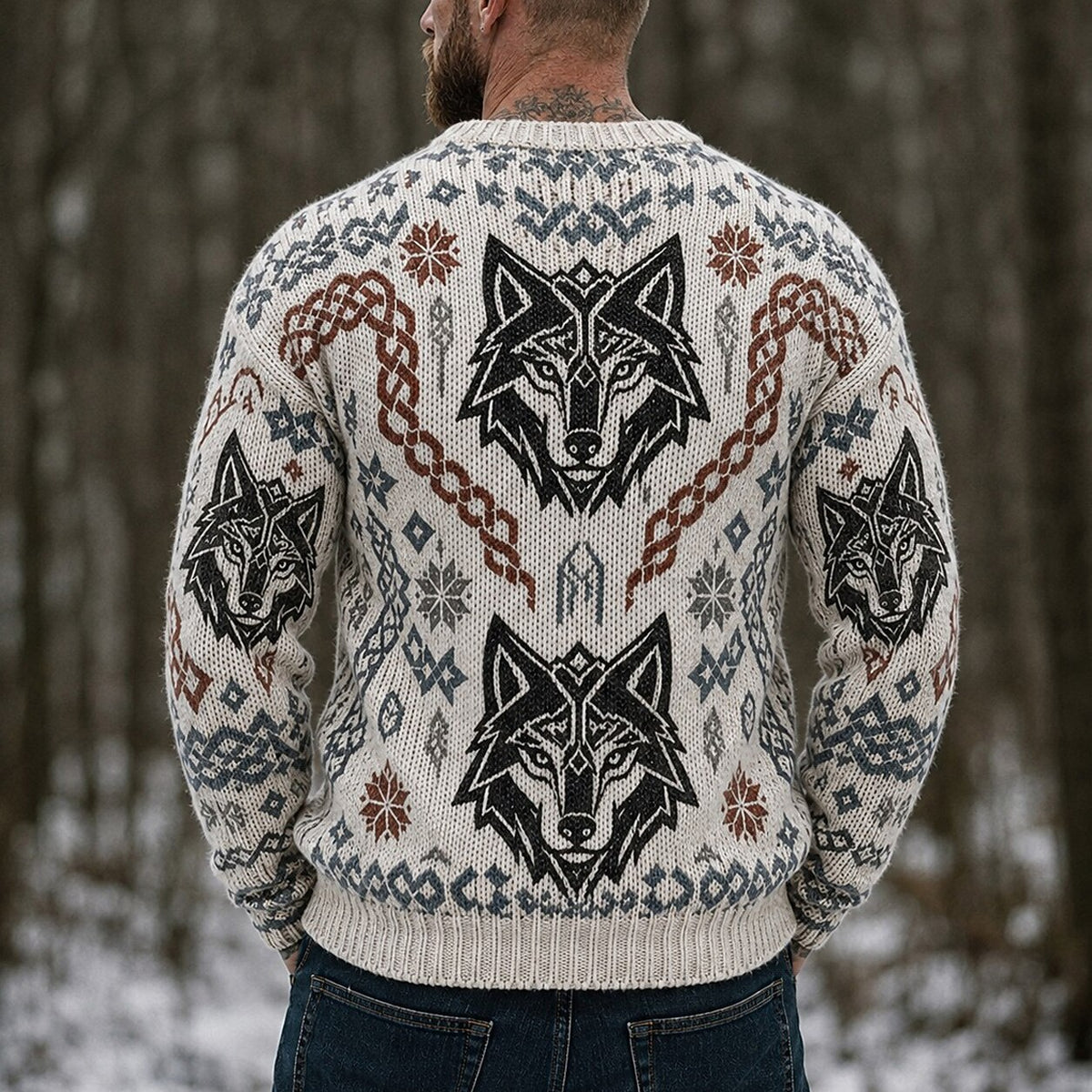 Norse Wolf Knotwork Sweater
