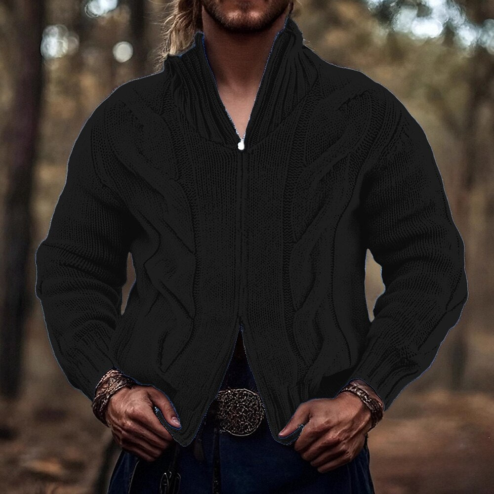 Cable Track Zip Cardigan