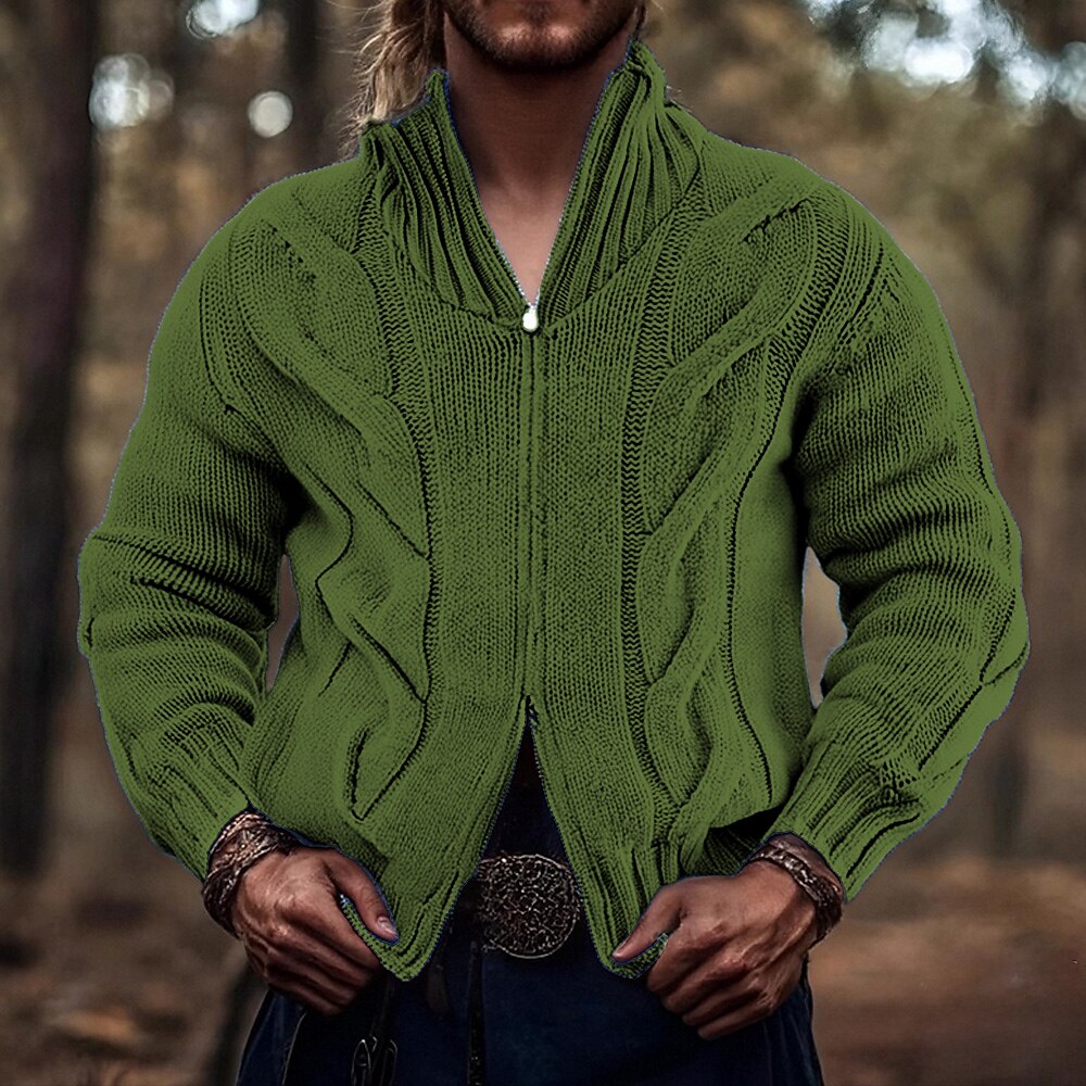 Cable Track Zip Cardigan