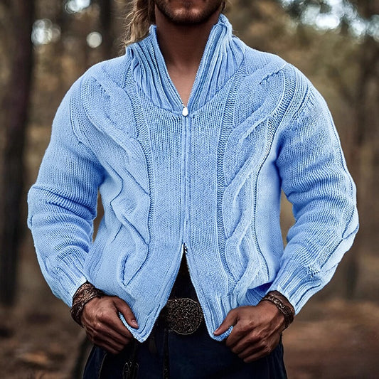 Cable Track Zip Cardigan