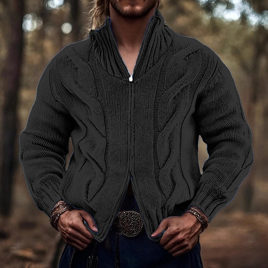 Cable Track Zip Cardigan