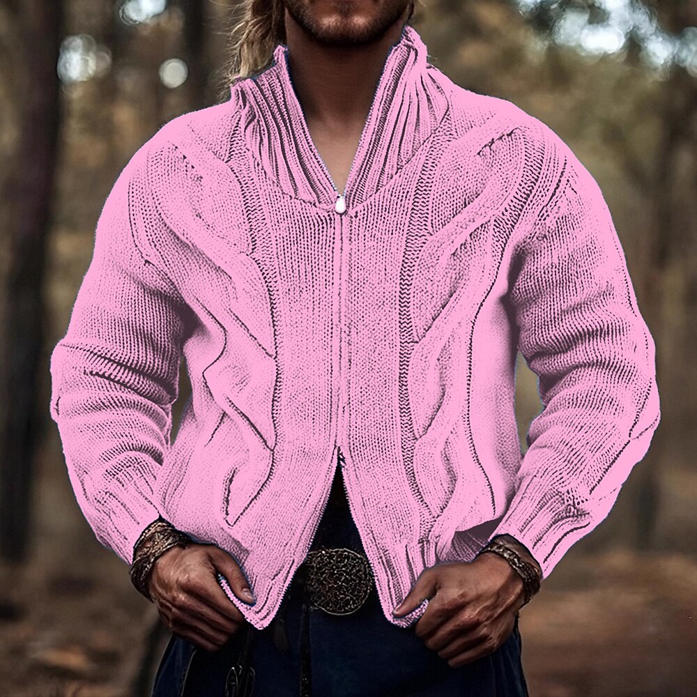 Cable Track Zip Cardigan
