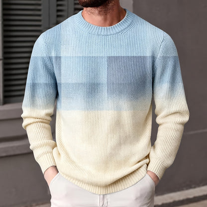 Faded Stripe Crew Neck Sweater
