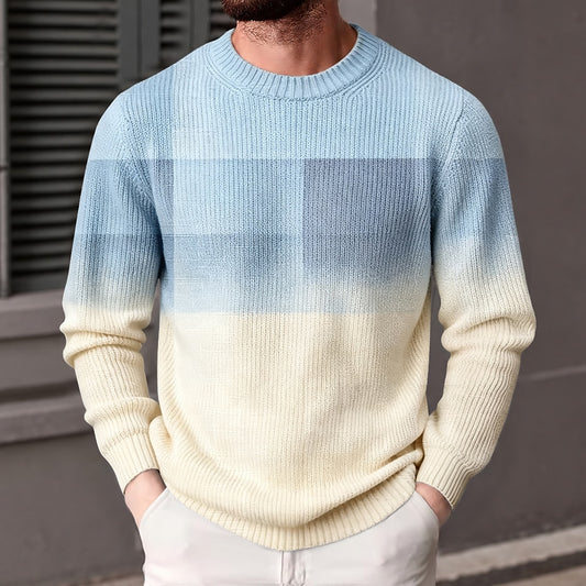 Faded Stripe Crew Neck Sweater