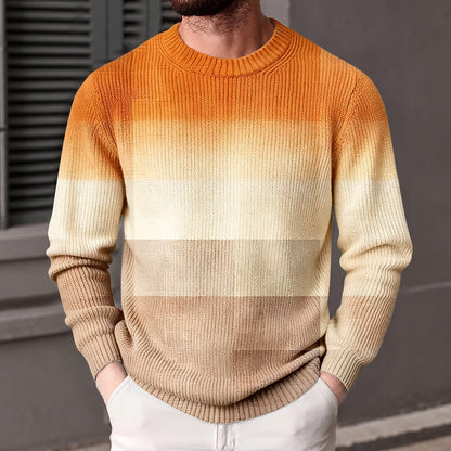 Faded Stripe Crew Neck Sweater