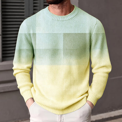 Faded Stripe Crew Neck Sweater
