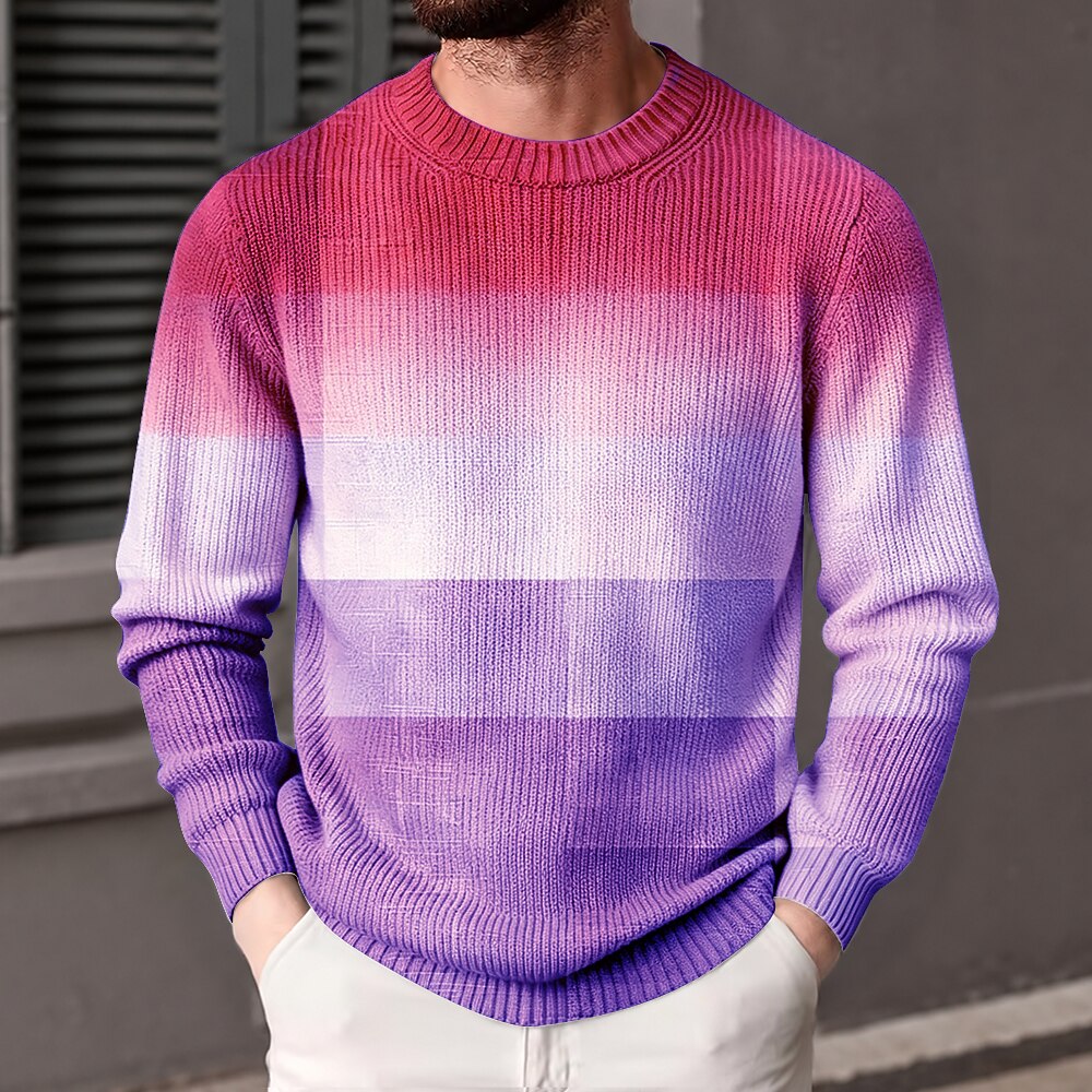 Faded Stripe Crew Neck Sweater