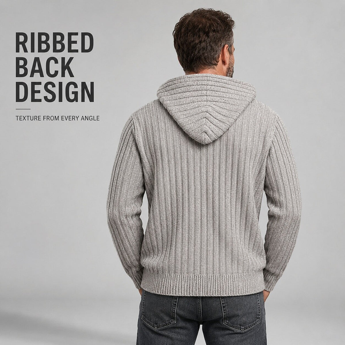 Hooded Cable Button Cardigan