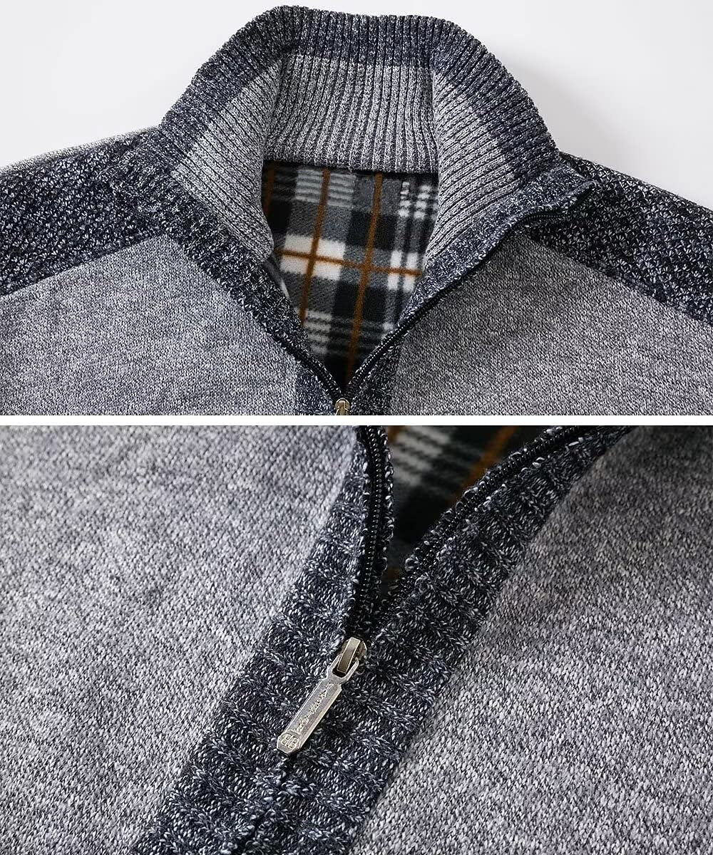 Contrast Collar Zip Cardigan