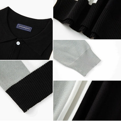 Contrast Sleeve Collar Cardigan