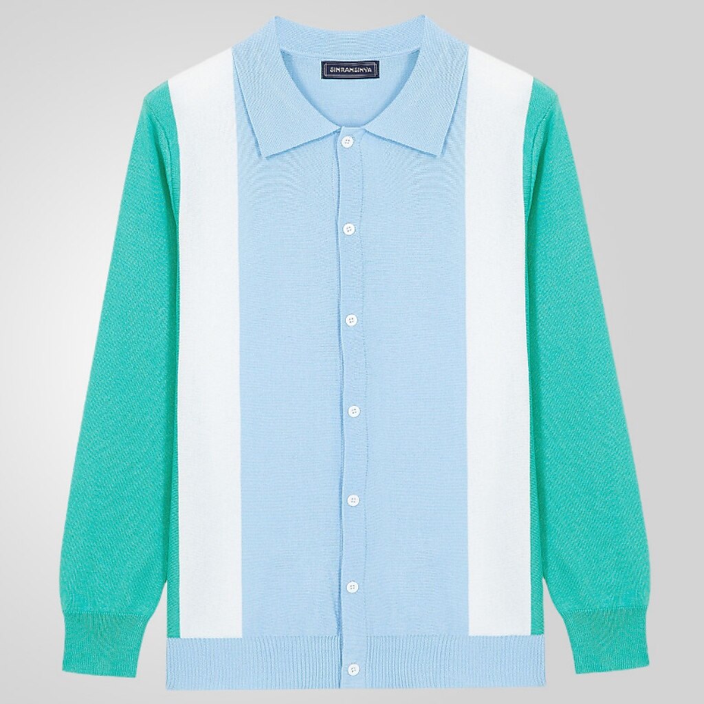 Contrast Sleeve Collar Cardigan