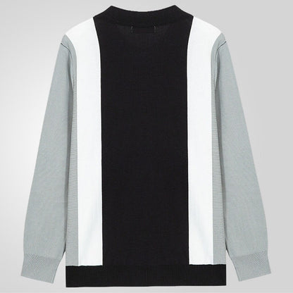 Contrast Sleeve Collar Cardigan