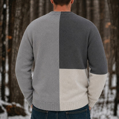 Two-Tone V-Neck Cardigan