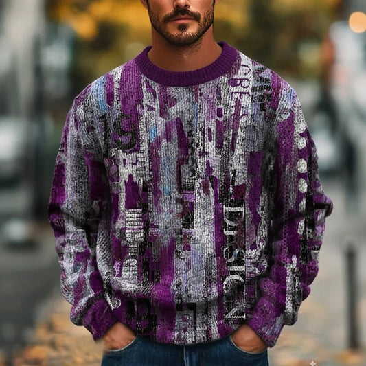 Vintage Typography Collage Sweater