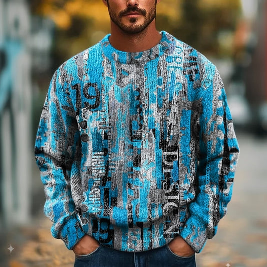 Vintage Typography Collage Sweater