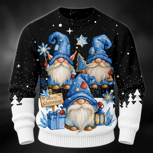 Festive Gnome Trio Christmas Sweater