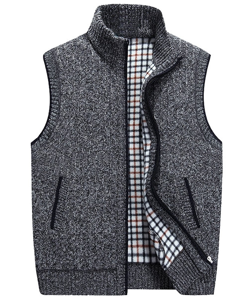 Contrast Zip Cardigan Vest