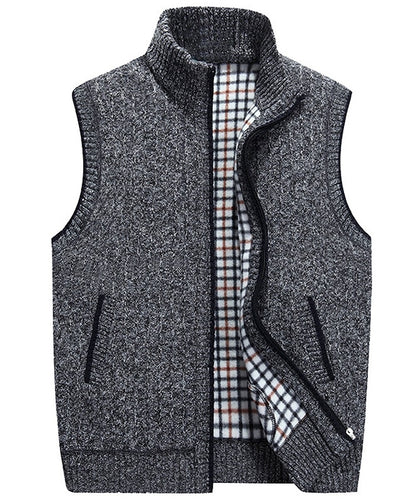 Contrast Zip Cardigan Vest