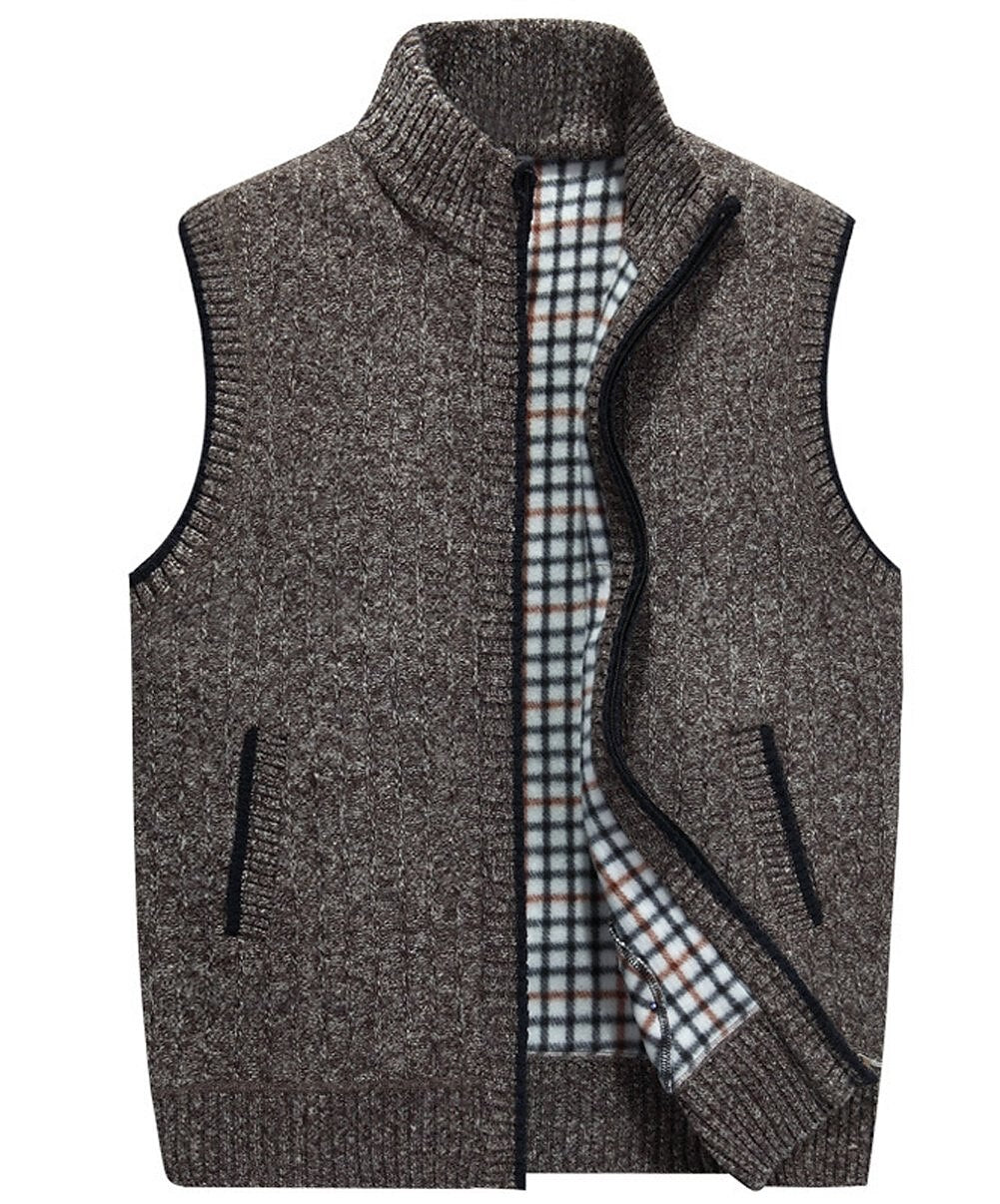 Contrast Zip Cardigan Vest