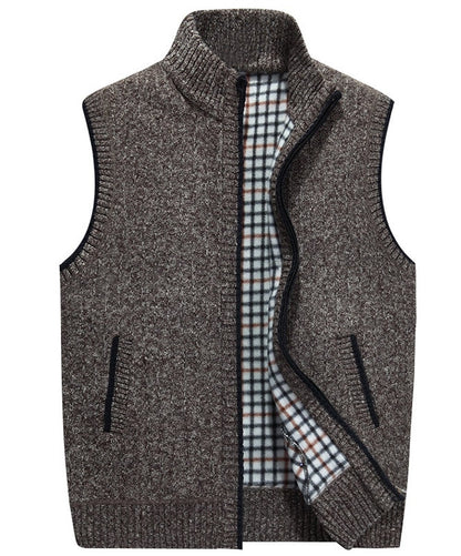 Contrast Zip Cardigan Vest