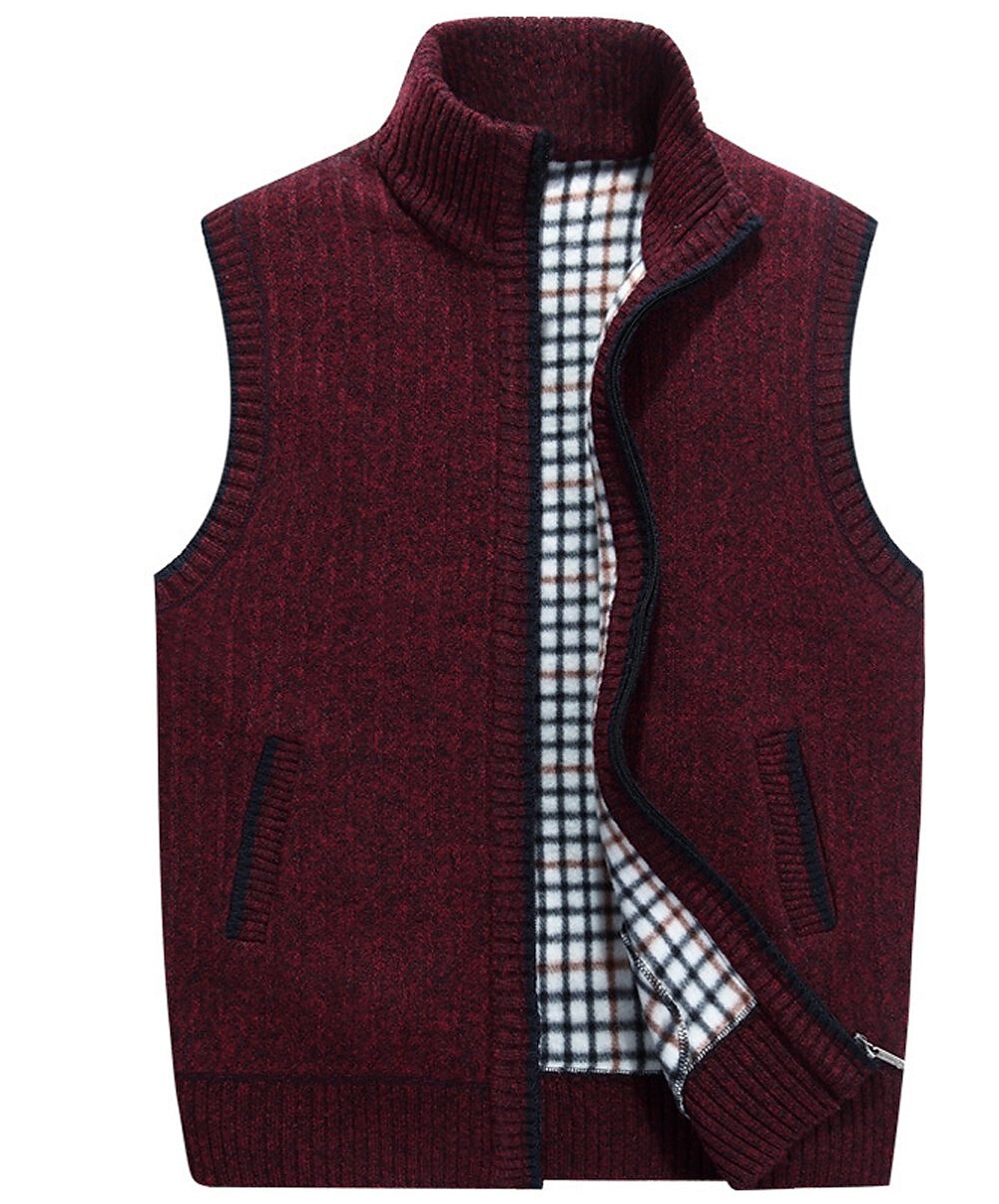 Contrast Zip Cardigan Vest