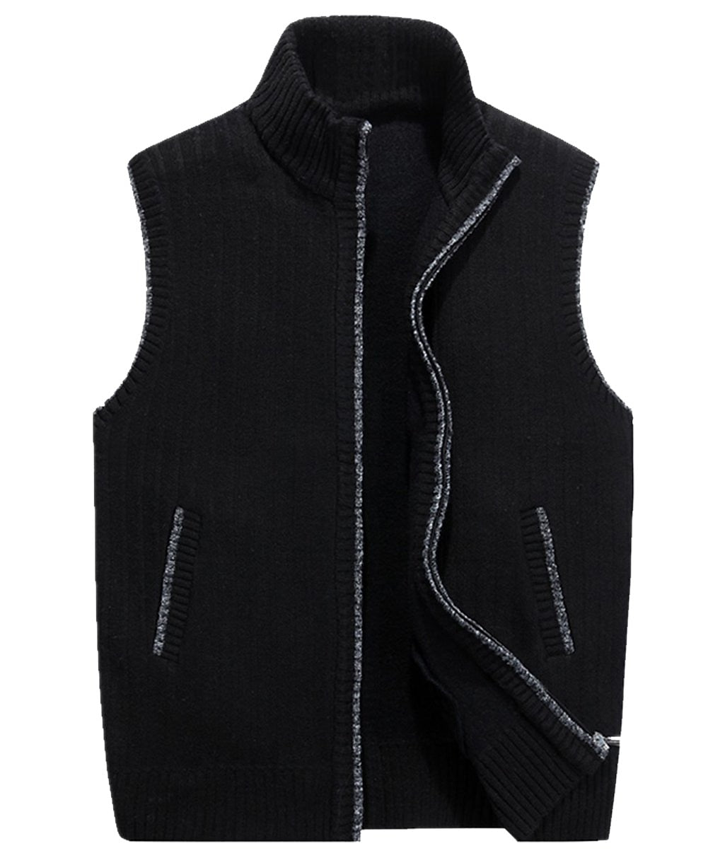 Contrast Zip Cardigan Vest