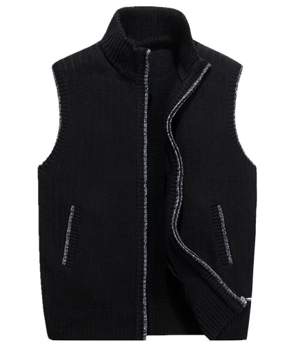Contrast Zip Cardigan Vest