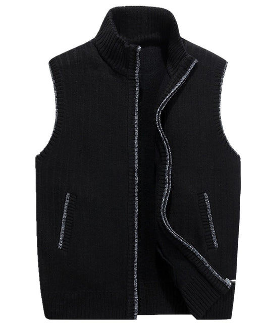 Contrast Zip Cardigan Vest