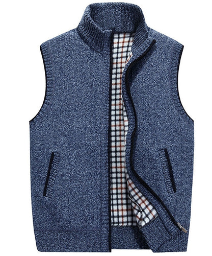 Contrast Zip Cardigan Vest