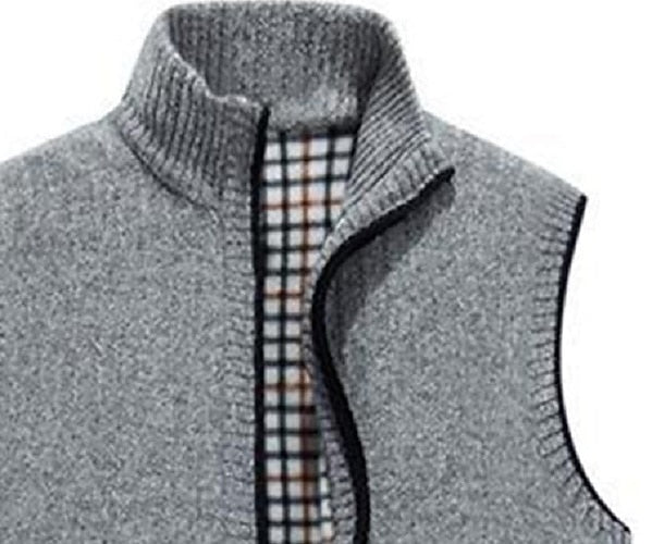 Contrast Zip Cardigan Vest