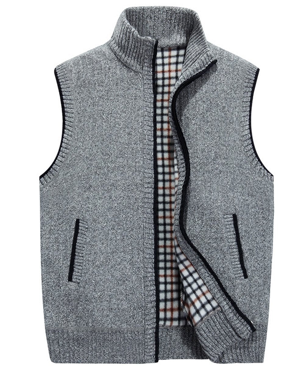 Contrast Zip Cardigan Vest